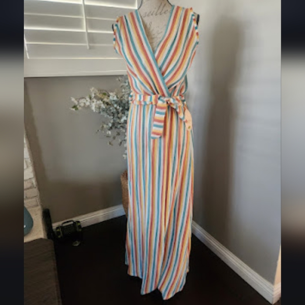 Striped Multicolor Maxi Dress